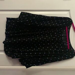 Ladies Blouse 2XLBlack polkadot ruffle flare arm cotton light weight